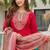 Rani pink color rayon embroidered kurta set