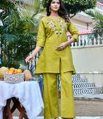 Embroidered Top With Trouser Co-Ords