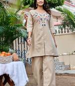 Embroidered Top With Trouser Co-Ords