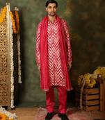 Pink embroidered silk kurta set