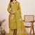 Yellow printed cotton blend festival wear salwar suit