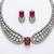 Red american diamond necklace set | cz crystal party wear jewelry for women