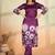 Purple printed cotton reyon kurta pant set