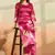 Pink printed cotton reyon kurta pant set