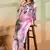 Baby pink printed cotton reyon kurta pant set