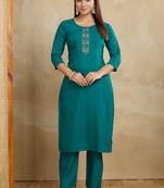 Rama printed cotton blend kurta pant set