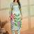 Light pista printed cotton reyon kurta pant set