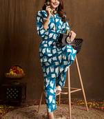 Rama printed cotton blend kurta pant set