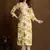 Cream printed cotton blend kurta pant set