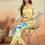 Light yellow printed cotton reyon kurta pant set