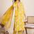 Yellow printed cotton blend festival wear salwar suit