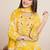 Yellow printed cotton blend festival wear salwar suit