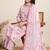 Baby pink printed cotton blend festival wear salwar suit
