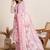 Baby pink printed cotton blend festival wear salwar suit