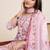 Baby pink printed cotton blend festival wear salwar suit