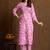Light pink printed cotton blend kurta pant set
