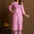 Light pink printed cotton blend kurta pant set