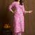 Light pink printed cotton blend kurta pant set