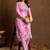 Light pink printed cotton blend kurta pant set
