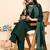 Green printed cotton blend festival wear salwar suit