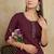 Maroon printed cotton blend kurta pant set