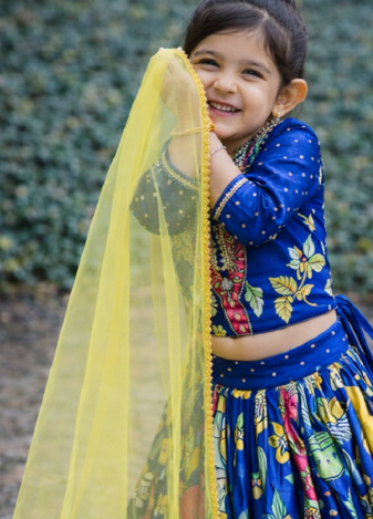 Alluring Chinon Silk Embroidery Digital Printed Rama Lehenga Choli