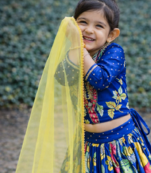 Alluring Chinon Silk Embroidery Digital Printed Rama Lehenga Choli