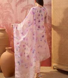 Women chanderi printed mauve kruta set