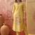 Women chanderi printed mustard kruta set