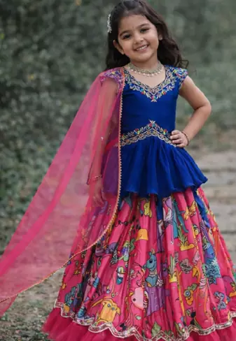 Beautiful Kediya Chinon Silk Embroidery Sequins Work Red Readymade Lahenga Choli