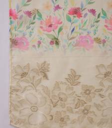 Women chanderi printed cream kruta set