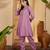 Women chinon silk embroidered purple kruta set