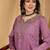 Women chinon silk embroidered purple kruta set