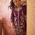 Women roman silk embroidery  purple kruta set