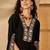 Women roman silk embroidered black kruta set