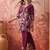 Women roman silk embroidery  purple kruta set