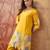 Women chinon embroidery  mustard kruta set