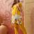 Women chinon embroidery  mustard kruta set