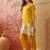 Women chinon embroidery  mustard kruta set