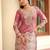 Magenta silk blend Salwar Kameez- Full stitched free size