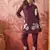 Women chinon embroidery  maroon kruta set