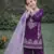 Natural Pure Heavy Creap Silk Embroidery Work Purple Readymade Salwar Suit