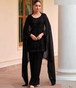 Black georgette Salwar Kameez- Full stitched free size