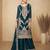 Teal green chiffon Salwar Kameez- Full stitched free size