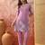 Women chinon embroidery  mauve kruta set