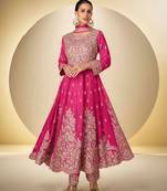 Pink chiffon Salwar Kameez- Full stitched free size