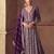 Purple chiffon Salwar Kameez- Full stitched free size