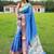 blue plain silk blend paithani-saree saree with blouse