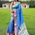 blue plain silk blend paithani-saree saree with blouse