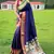 blue plain silk blend paithani-saree saree with blouse
